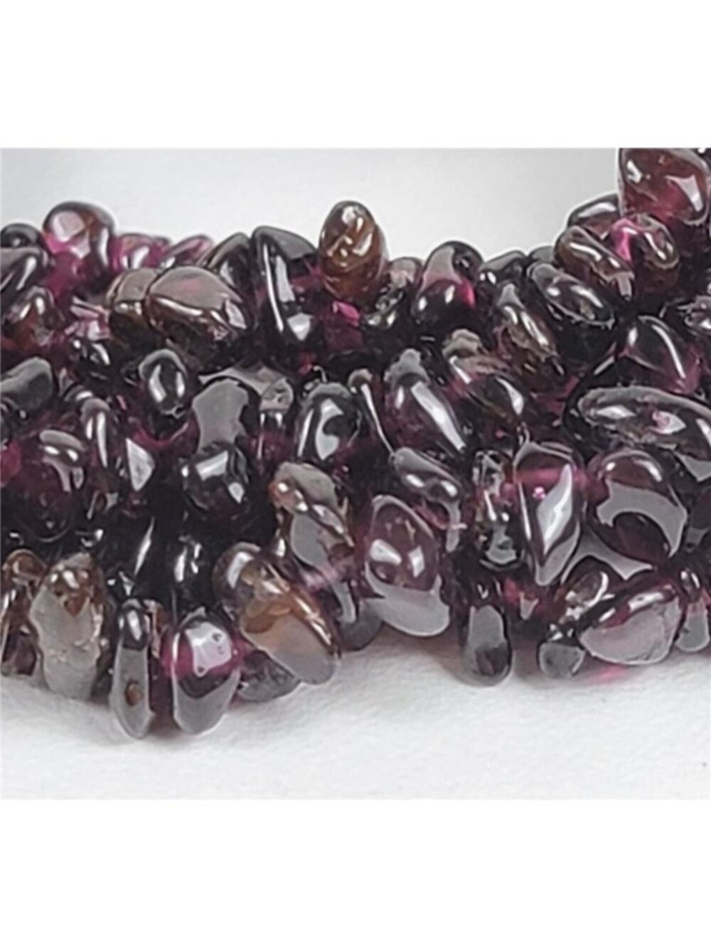 Vintage Natural Garnet Chip Bead Multi Strand Bracelet Sterling Silver 7.5 in - Picture 5 of 10